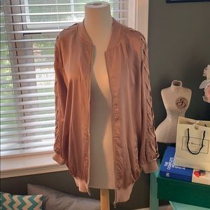 Carli Bybel x Missguided Blush Bomber Jacket